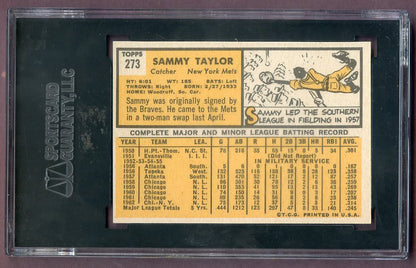 1963 Topps Baseball #273 Sammy Taylor Mets SGC 8.5 NM/MT+ 499878