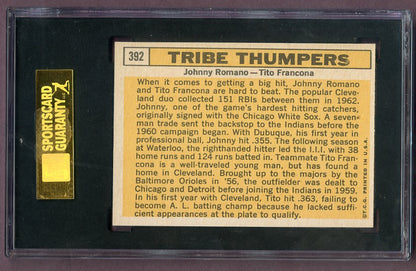 1963 Topps Baseball #392 Tito Francona Johnny Romano SGC 8 NM/MT 499884