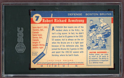 1954 Topps Hockey #007 Bob Armstrong Bruins SGC 6 EX-MT 499989