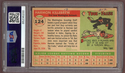 1955 Topps Baseball #124 Harmon Killebrew Senators PSA 2 GD mk 500133