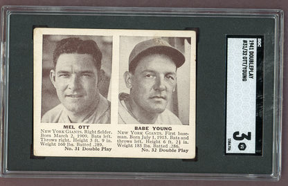 1941 Double Play #031/32 Mel Ott Giants SGC 3 VG 500228