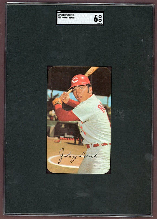 1971 Topps Baseball Supers #032 Johnny Bench Reds SGC 6 EX-MT crack 500435