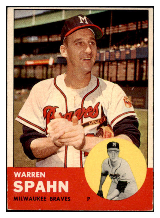 1963 Topps Baseball #320 Warren Spahn Braves EX 500830