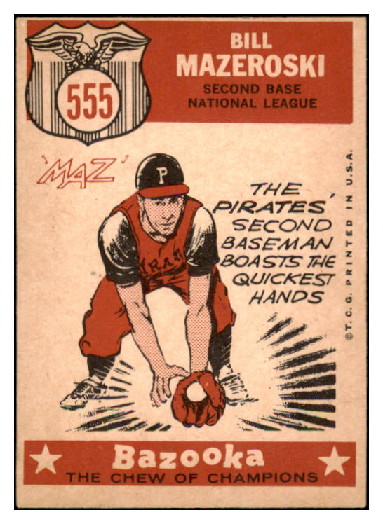 1959 Topps Baseball #555 Bill Mazeroski A.S. Pirates EX-MT 500905