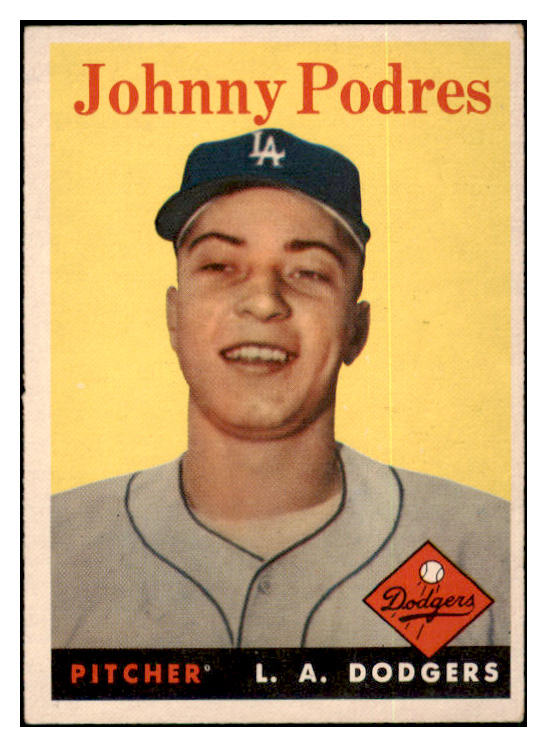 1958 Topps Baseball #120 Johnny Podres Dodgers EX 500999