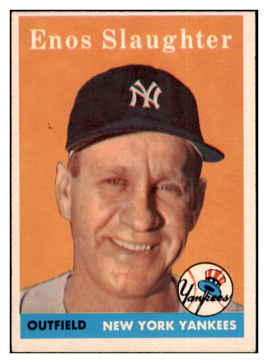 1958 Topps Baseball #142 Enos Slaughter Yankees EX 501007