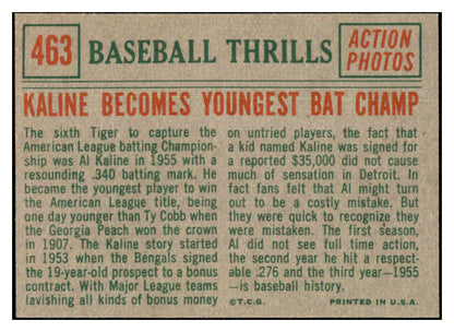 1959 Topps Baseball #463 Al Kaline IA Tigers NR-MT 501225