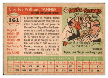 1955 Topps Baseball #161 Chuck Tanner Braves EX-MT 501602