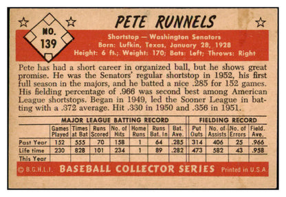 1953 Bowman Color Baseball #139 Pete Runnels Senators EX-MT 501689