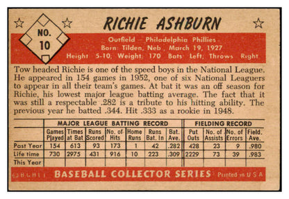 1953 Bowman Color Baseball #010 Richie Ashburn Phillies EX-MT 501737