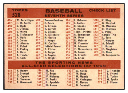 1959 Topps Baseball #528 Pittsburgh Pirates Team EX-MT 501999