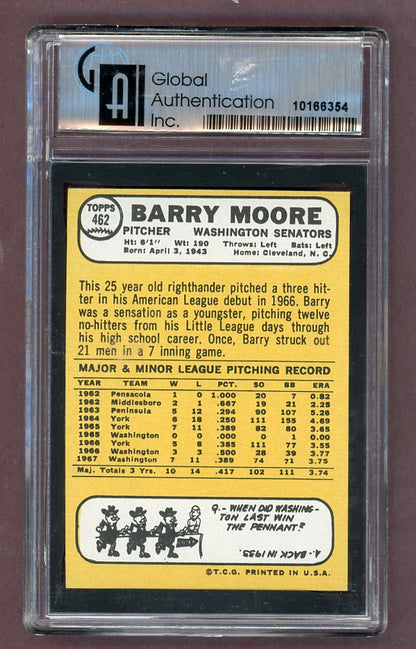 1968 Topps Baseball #462 Barry Moore Senators GAI 7.5 NM+ 503228