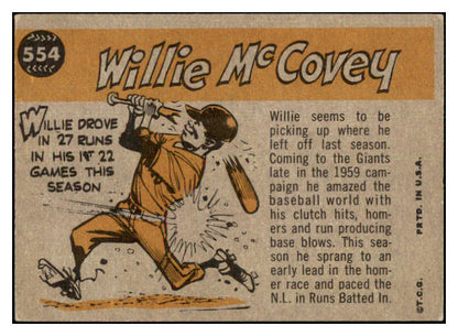1960 Topps Baseball #554 Willie McCovey A.S. Giants EX 503688