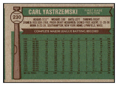 1976 Topps Baseball #230 Carl Yastrzemski Red Sox NR-MT 503723