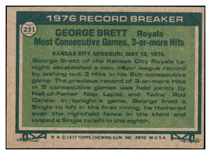 1977 Topps Baseball #231 George Brett Rb Royals NR-MT 503776