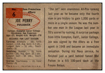 1954 Bowman Football #006 Joe Perry 49ers EX 504633