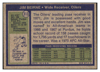 1972 Topps Football #313 Jim Beirne Oilers EX-MT 504739