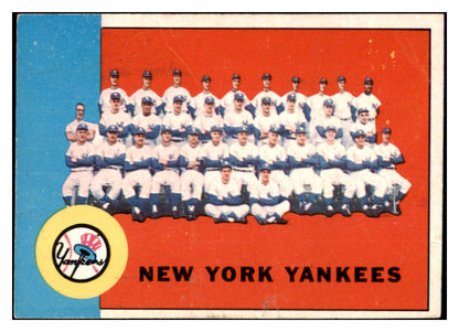 1963 Topps Baseball #247 New York Yankees Team EX 506054