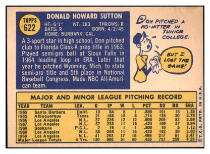 1970 Topps Baseball #622 Don Sutton Dodgers EX-MT 506162