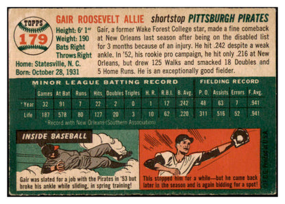 1954 Topps Baseball #179 Gair Allie Pirates EX 506400