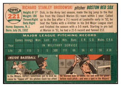 1954 Topps Baseball #221 Dick Brodowski Red Sox EX-MT 506433