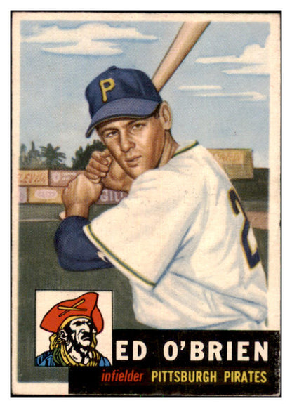 1953 Topps Baseball #249 Eddie O'Brien Pirates EX-MT 506603