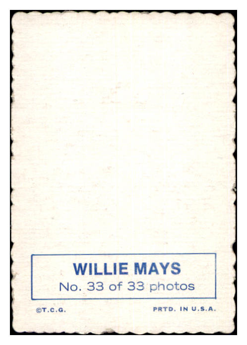 1969 Topps Baseball Deckle Edge #033 Willie Mays Giants NR-MT 506862