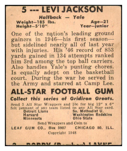 1948 Leaf Football #005 Levi Jackson Yale VG-EX 506875