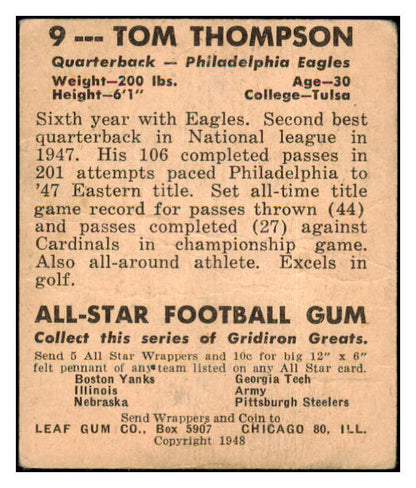 1948 Leaf Football #009 Tom Thompson Eagles GD-VG 506876