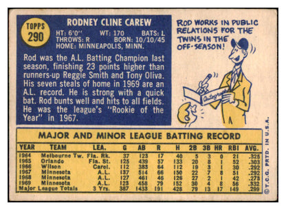 1970 Topps Baseball #290 Rod Carew Twins VG-EX 507249