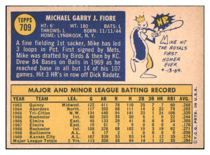 1970 Topps Baseball #709 Mike Fiore Royals EX-MT 507791