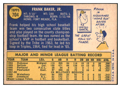1970 Topps Baseball #704 Frank Baker Indians EX-MT 507794