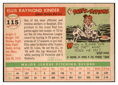 1955 Topps Baseball #115 Ellis Kinder Red Sox EX-MT 507971