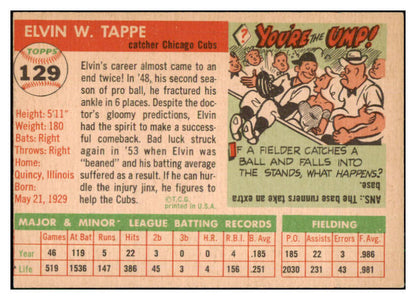 1955 Topps Baseball #129 Elvin Tappe Cubs EX-MT 507978