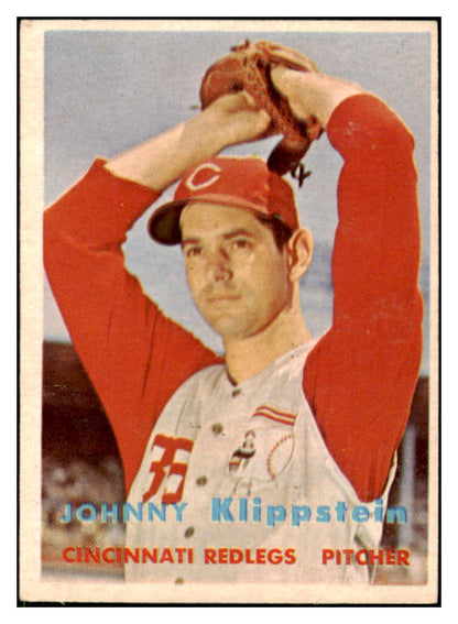 1957 Topps Baseball #296 Johnny Klippstein Reds EX 508189