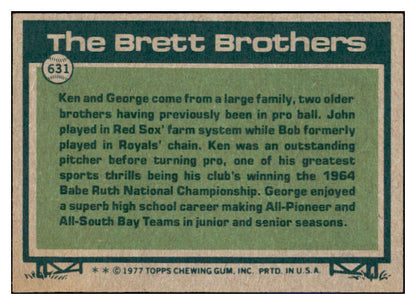 1977 Topps Baseball #631 George Brett Ken Brett EX-MT 508775