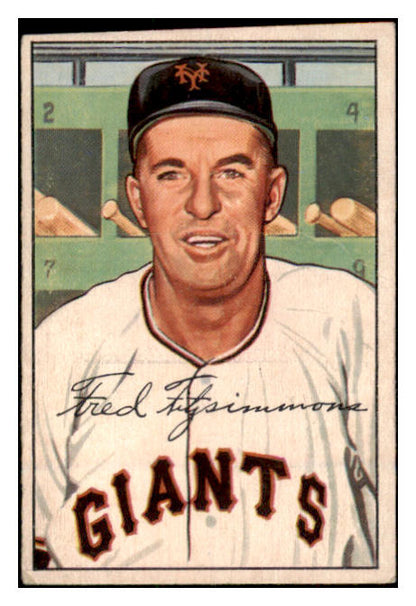 1952 Bowman Baseball #234 Fred Fitzsimmons Giants VG-EX 508923