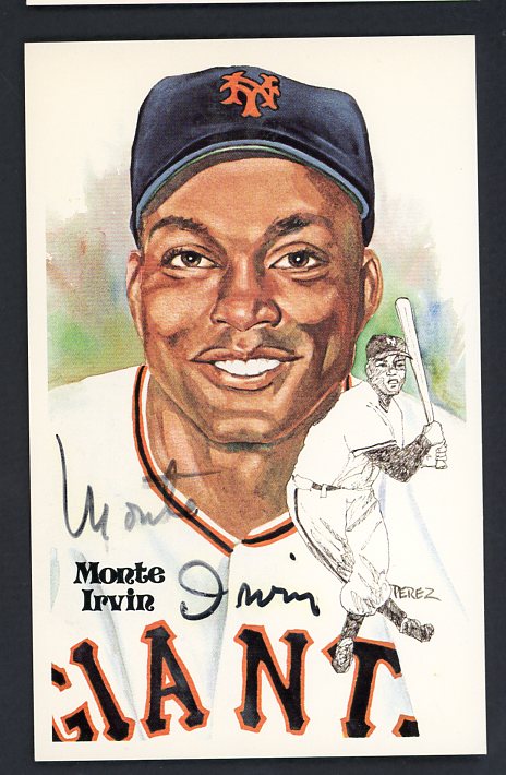 Perez Steele Postcard Monte Irvin Giants Signed Autographed 509140