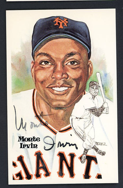 Perez Steele Postcard Monte Irvin Giants Signed Autographed 509140