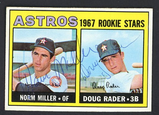 1967 Topps #412 Norm Miller Doug Rader Signed Autographed 509204