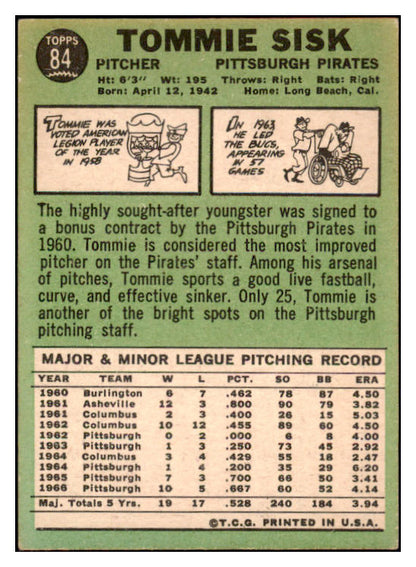 1967 Topps #084 Tommie Sisk Pirates Signed Autographed 509229