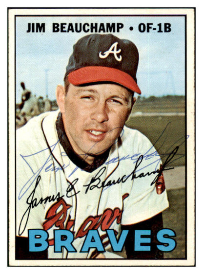 1967 Topps #307 Jim Beauchamp Braves Signed Autographed 509297