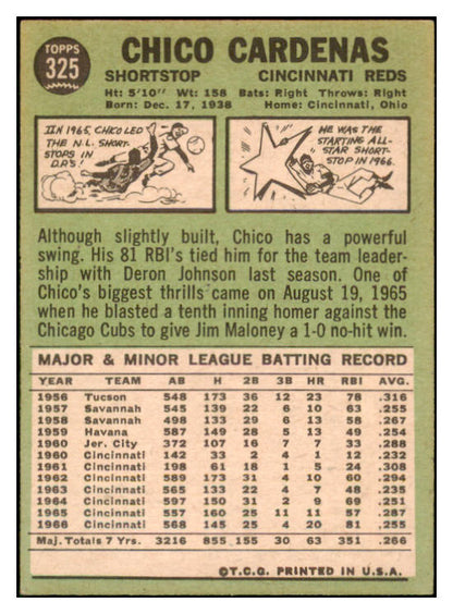 1967 Topps #325 Chico Cardenas Reds Signed Autographed 509302