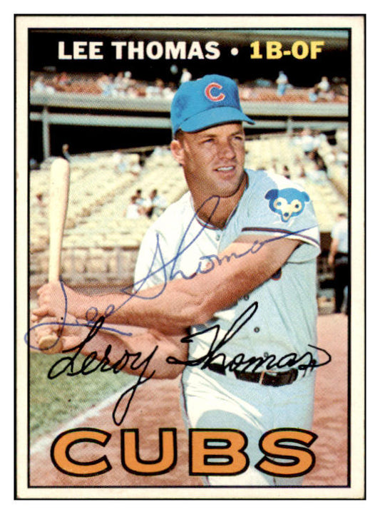 1967 Topps #458 Lee Thomas Cubs Signed Autographed 509336