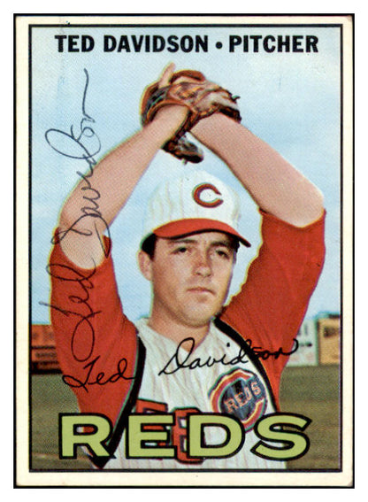 1967 Topps #519 Ted Davidson Reds Signed Autographed 509356