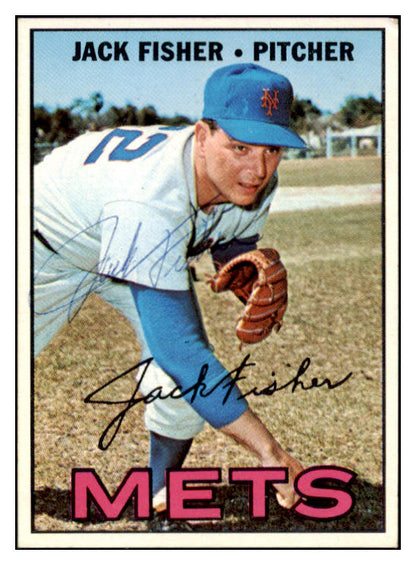 1967 Topps #533 Jack Fisher Mets Signed Autographed 509364