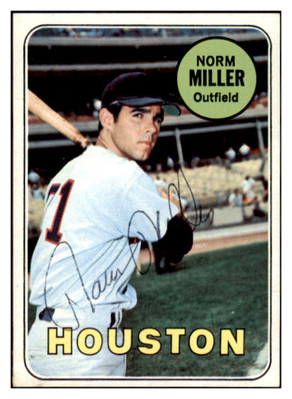 1969 Topps #076 Norm Miller Astros Signed Autographed 509608