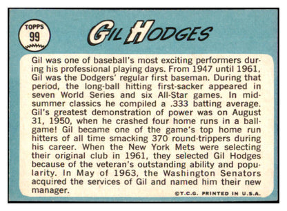 1965 Topps Baseball #099 Gil Hodges Senators EX-MT 509922