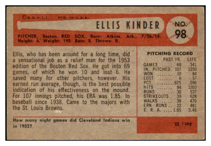 1954 Bowman Baseball #098 Ellis Kinder Red Sox EX-MT 510688