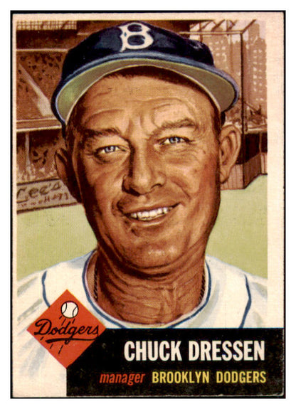 1953 Topps Baseball #050 Chuck Dressen Dodgers EX-MT 510709